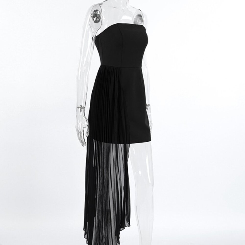 Pleated Detail Tube Mini Dress - Picture 9 of 14